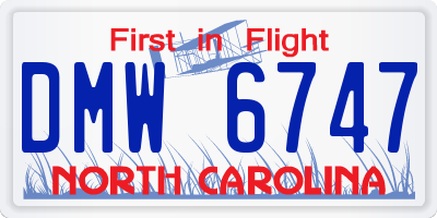 NC license plate DMW6747