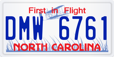 NC license plate DMW6761