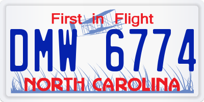 NC license plate DMW6774