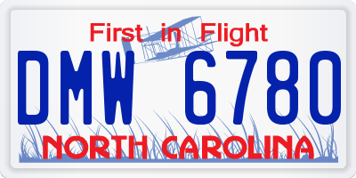 NC license plate DMW6780