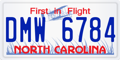 NC license plate DMW6784