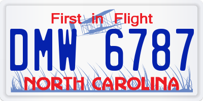 NC license plate DMW6787