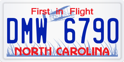 NC license plate DMW6790