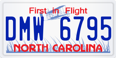 NC license plate DMW6795