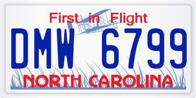 NC license plate DMW6799