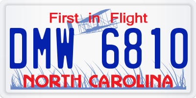 NC license plate DMW6810