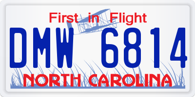 NC license plate DMW6814