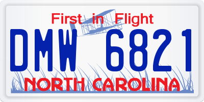 NC license plate DMW6821
