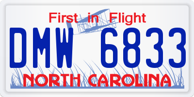 NC license plate DMW6833