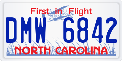 NC license plate DMW6842