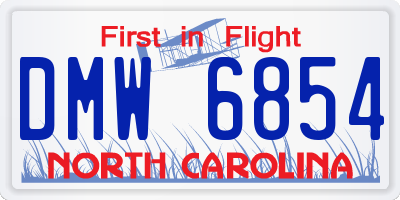 NC license plate DMW6854