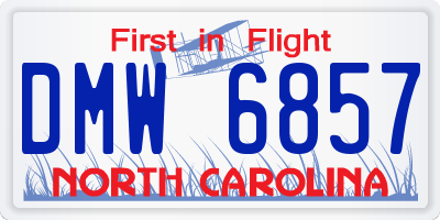 NC license plate DMW6857