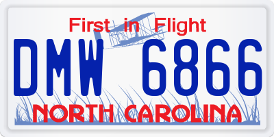 NC license plate DMW6866