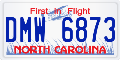 NC license plate DMW6873