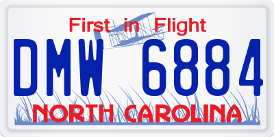 NC license plate DMW6884