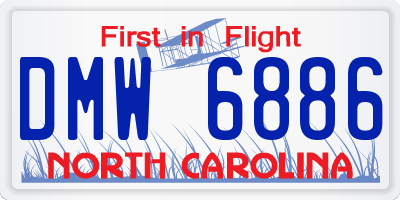 NC license plate DMW6886