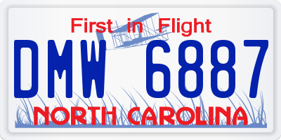 NC license plate DMW6887