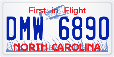 NC license plate DMW6890