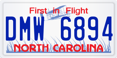 NC license plate DMW6894