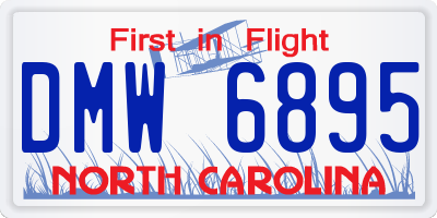 NC license plate DMW6895