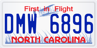 NC license plate DMW6896