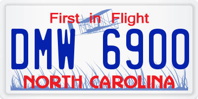 NC license plate DMW6900