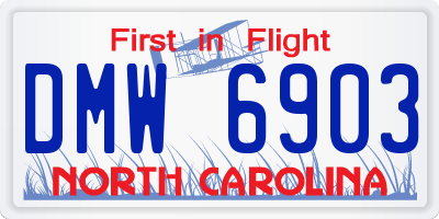NC license plate DMW6903