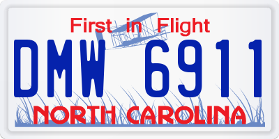 NC license plate DMW6911