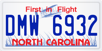 NC license plate DMW6932