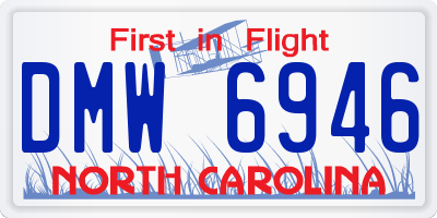 NC license plate DMW6946