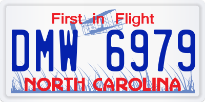NC license plate DMW6979