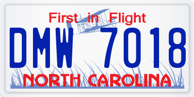 NC license plate DMW7018