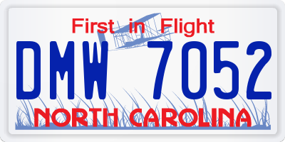 NC license plate DMW7052