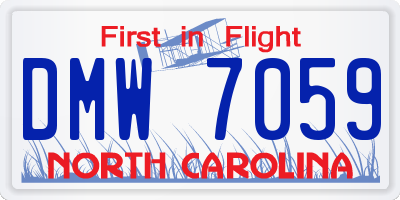 NC license plate DMW7059