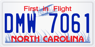 NC license plate DMW7061