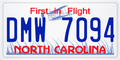 NC license plate DMW7094