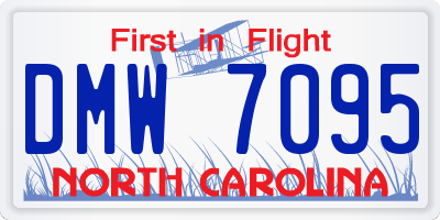 NC license plate DMW7095
