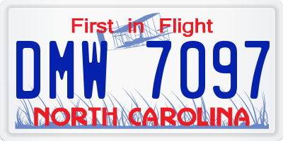 NC license plate DMW7097