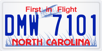 NC license plate DMW7101