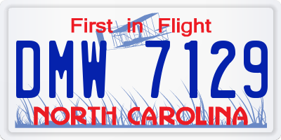 NC license plate DMW7129