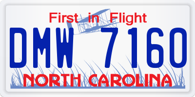 NC license plate DMW7160
