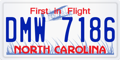 NC license plate DMW7186