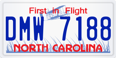 NC license plate DMW7188