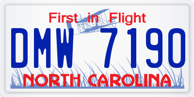 NC license plate DMW7190