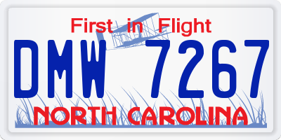 NC license plate DMW7267