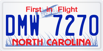NC license plate DMW7270