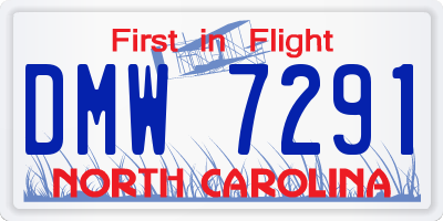 NC license plate DMW7291