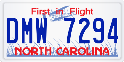 NC license plate DMW7294