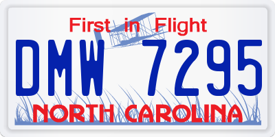 NC license plate DMW7295