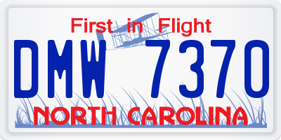 NC license plate DMW7370
